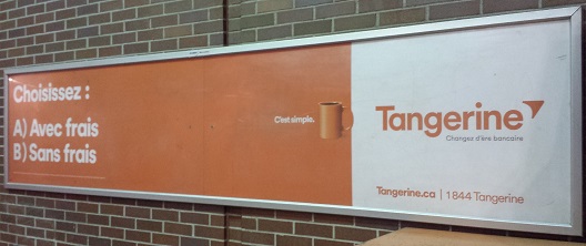 Publicité Tangerine Sans Frais (anciennement ING Direct Canada)